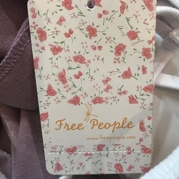 Free People Crop Top Sz L Metallic Lavender Halter - Picture 5 of 5